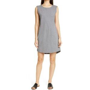 Eileen Fisher Organic Cotton Sleeveless Dress Grey Stretch Jersey Size M NWT